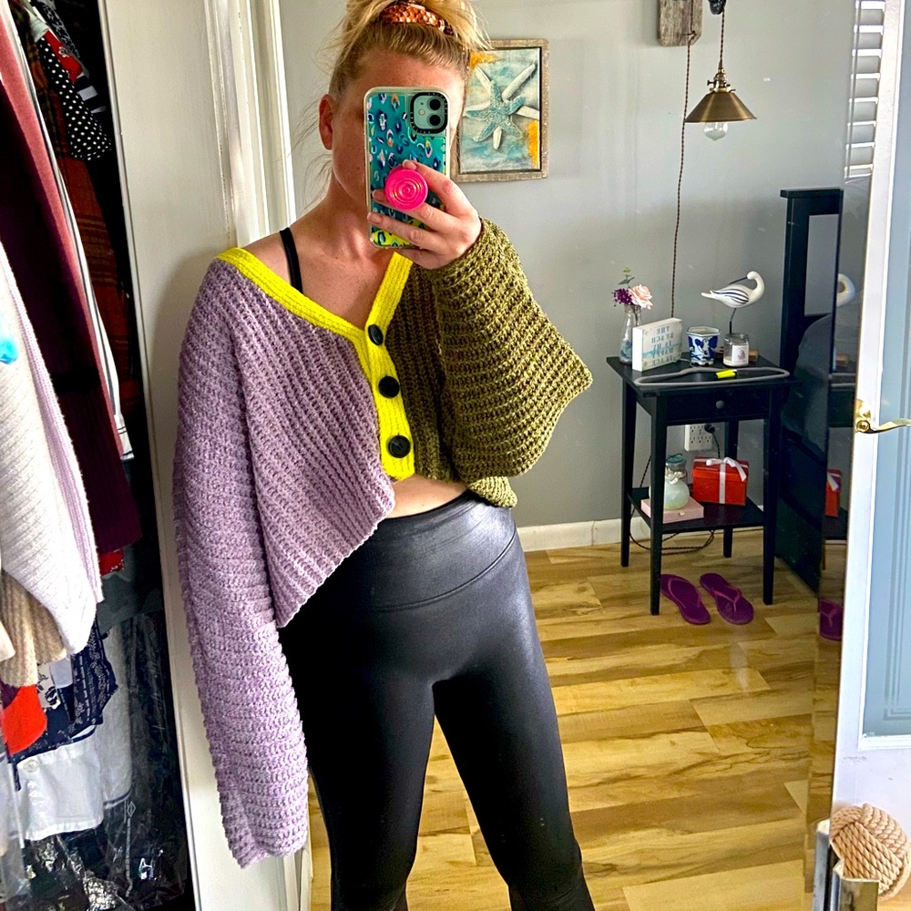 Color block cropped cardigan from UO